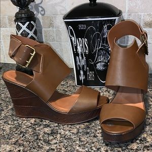 Bull Boxer”Zeta”Wedge Platform Sandals Brown